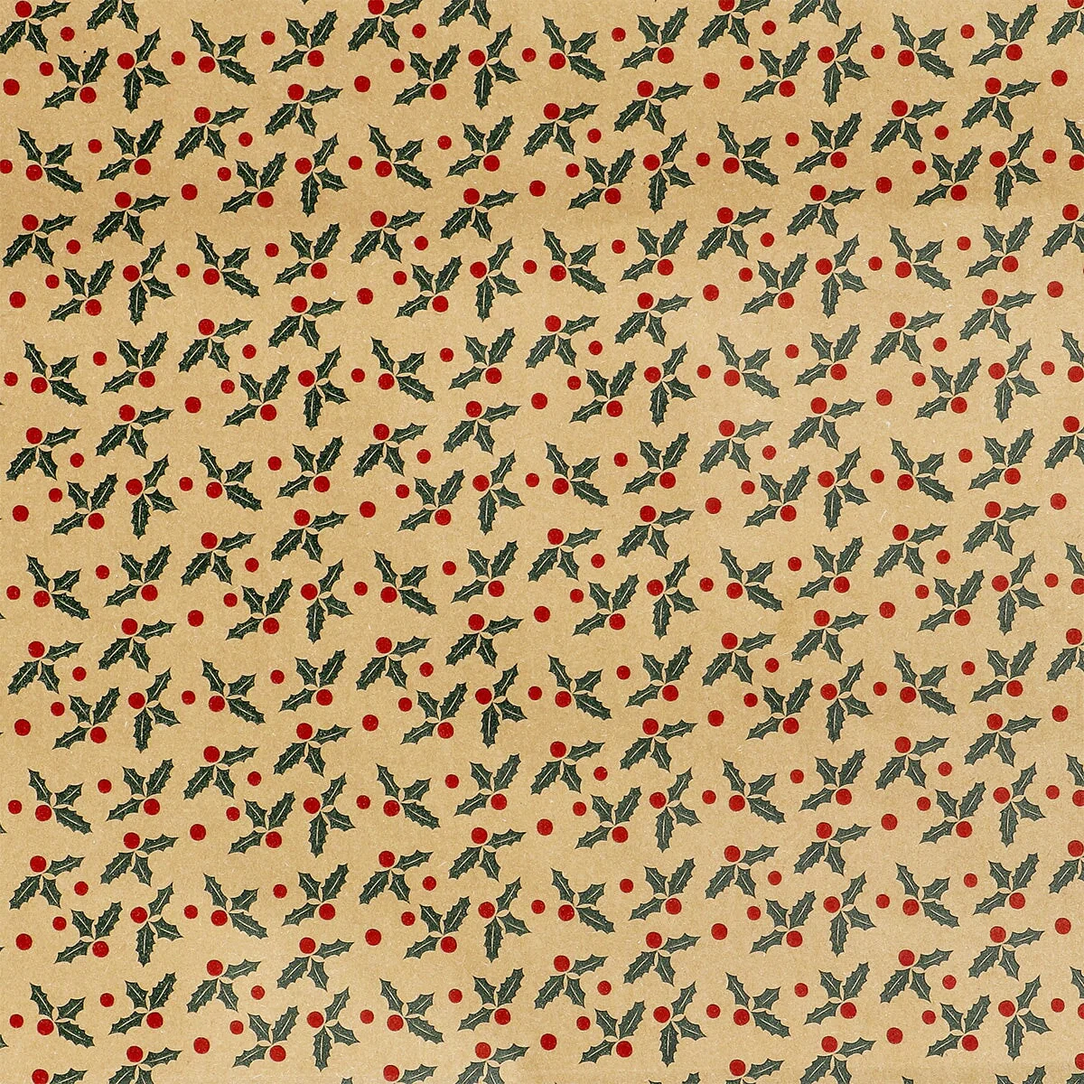 1000 cm craft wrapping paper - Holly print - Image 3
