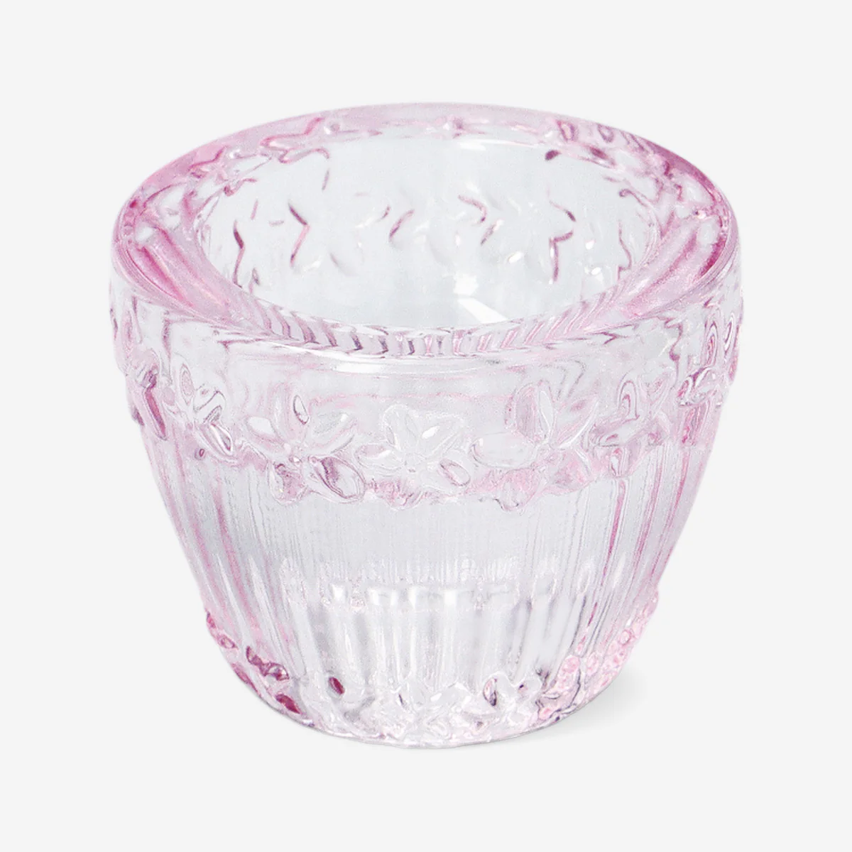 2 in 1 purple candle holder with embossed flowers