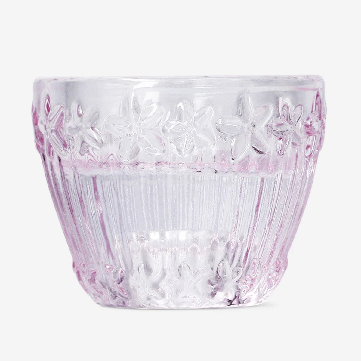 2 in 1 purple candle holder with embossed flowers - Image 2