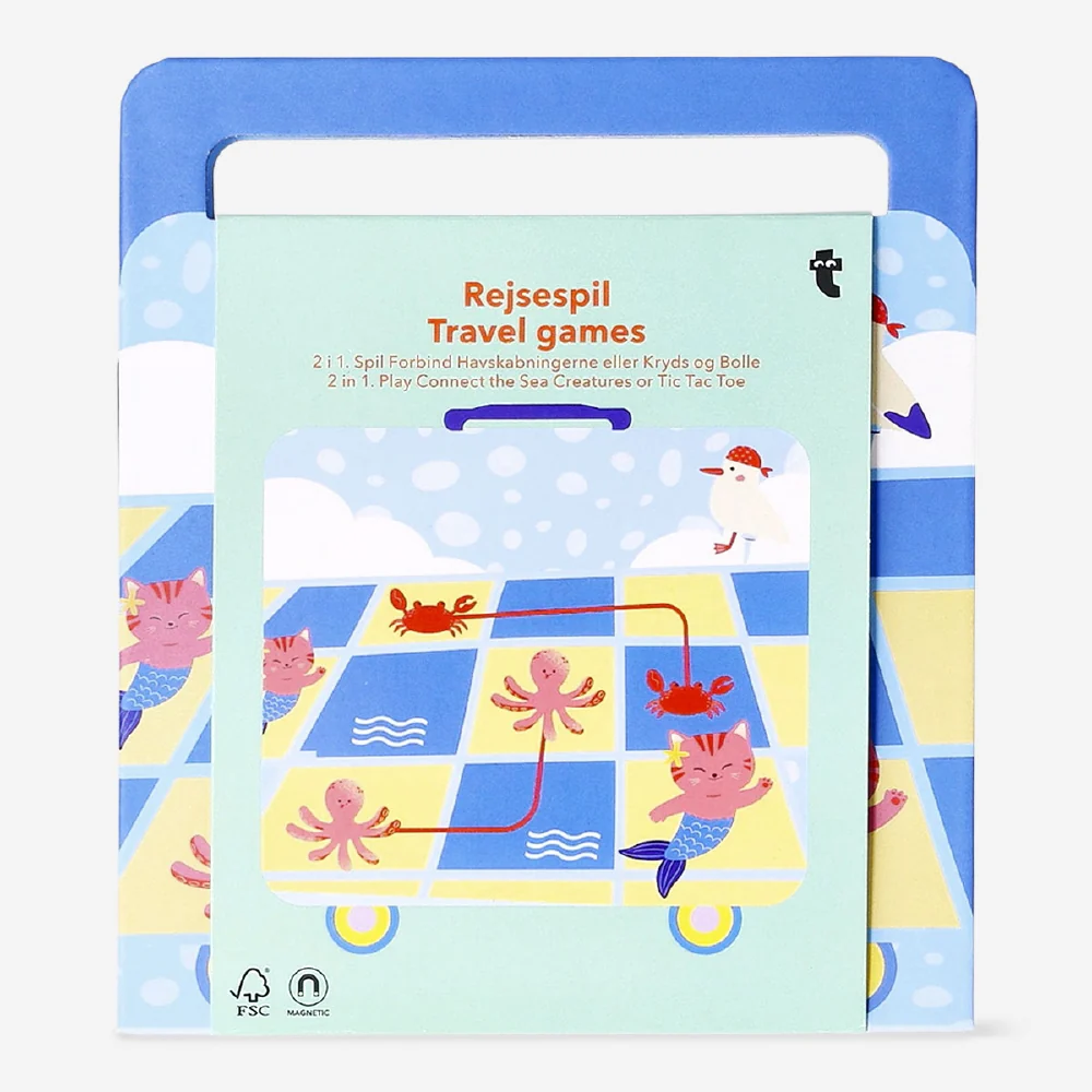 2 in 1 travel games - Connect the Sea Creatures or Tic Tac Toe