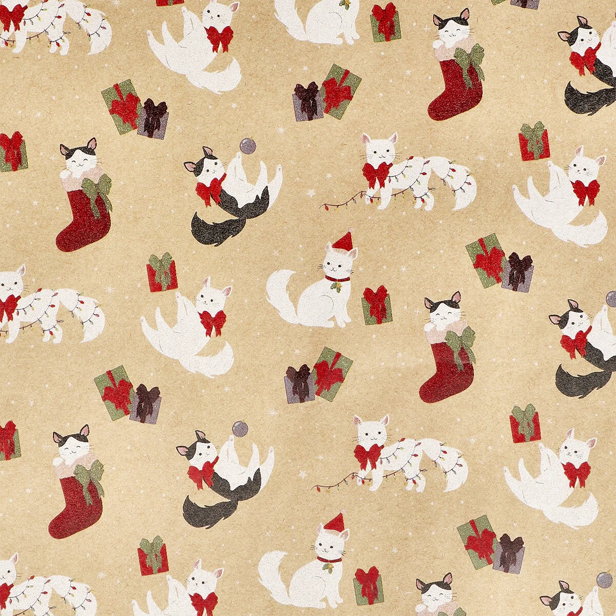 400 cm craft wrapping paper - Christmas cats - Image 3