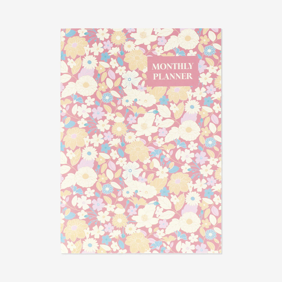 A4 monthly planner with soft floral cover