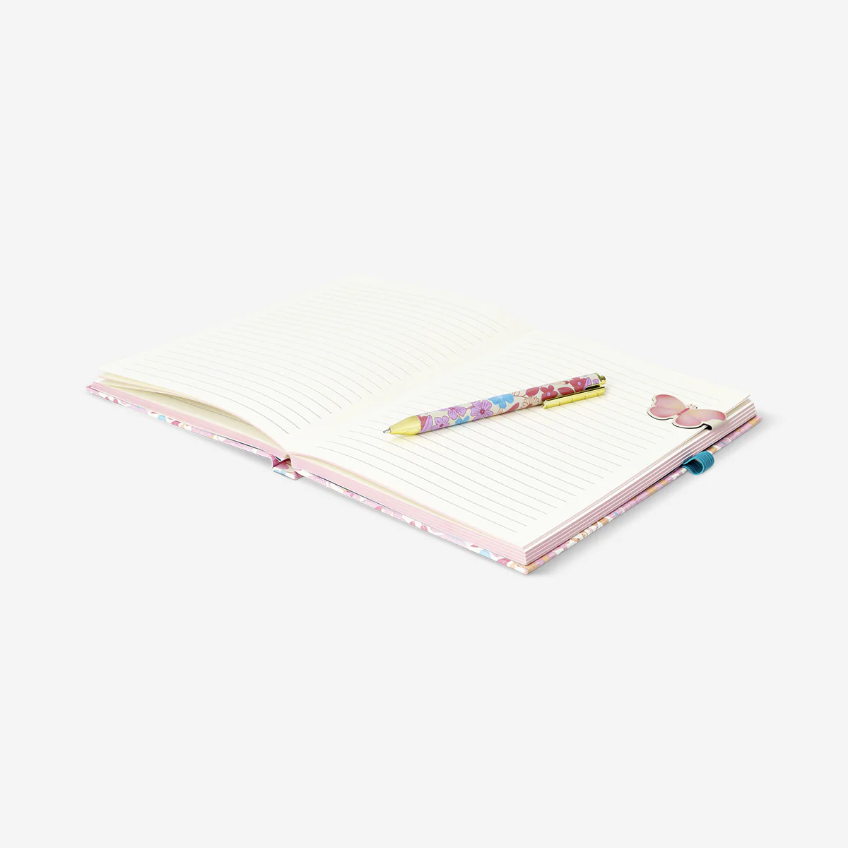 A5 floral notebook with pen and magnetic bookmark - Image 3