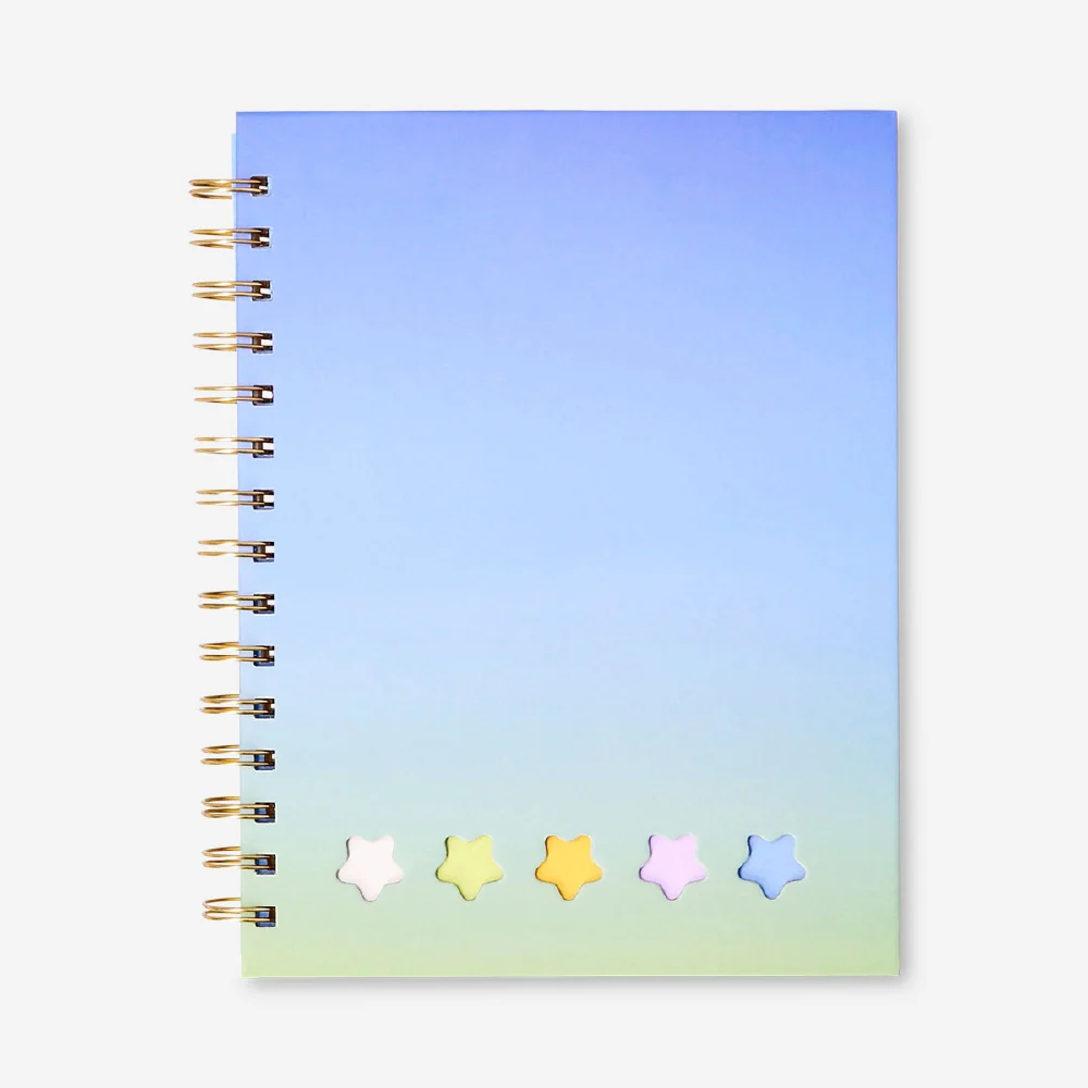 A5 gradient notebook with pen and sticky memos