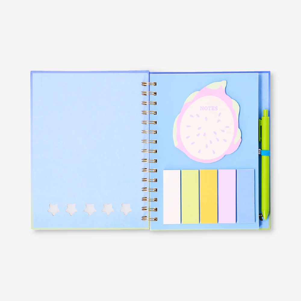 A5 gradient notebook with pen and sticky memos - Image 2