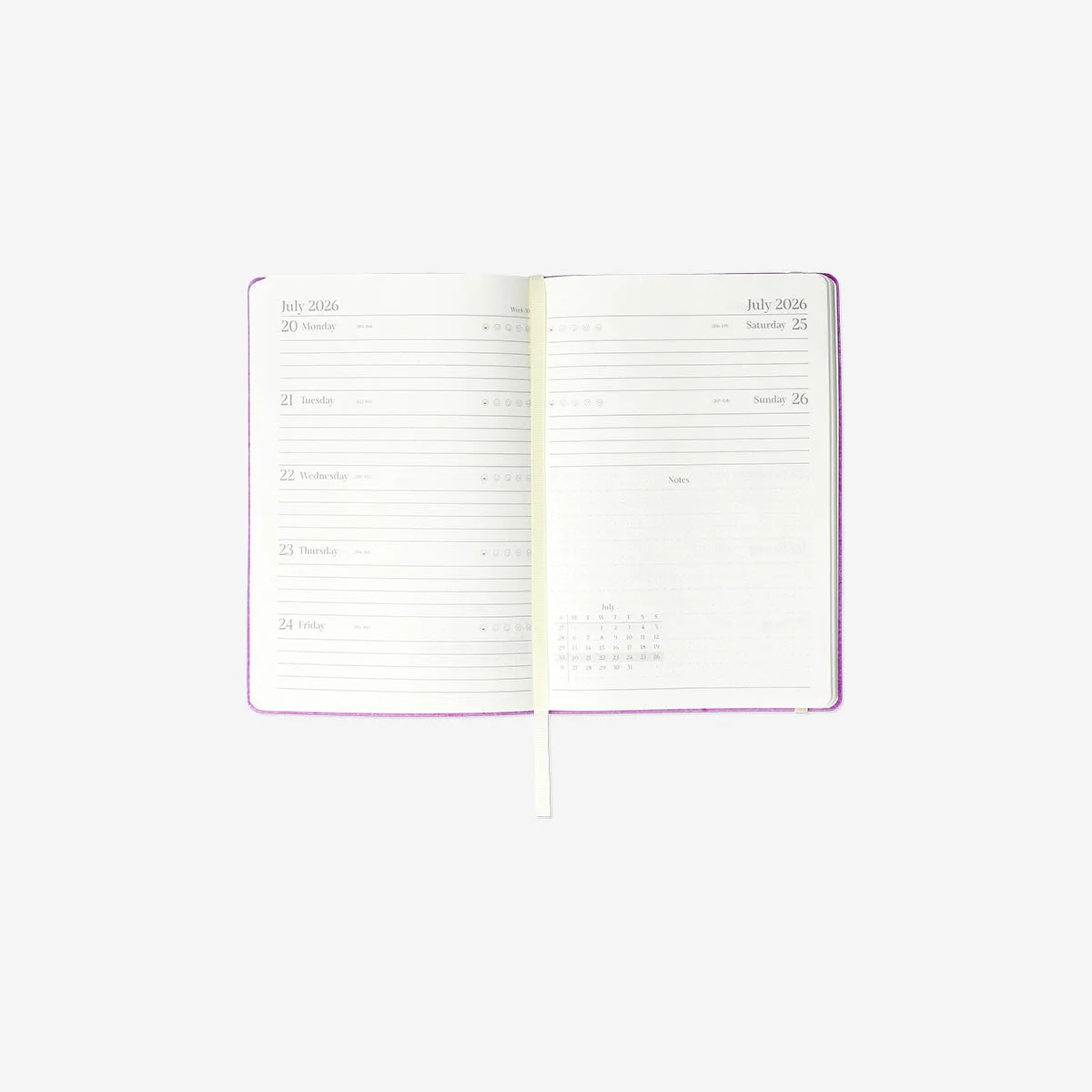 A5 Purple weekly diary 2026 - English - Image 3