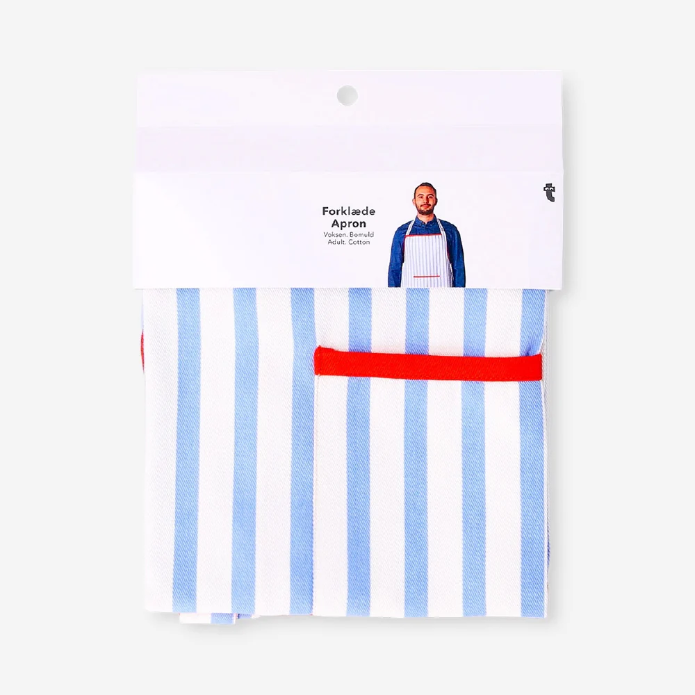 Apron with blue stripes - For adults - Image 3