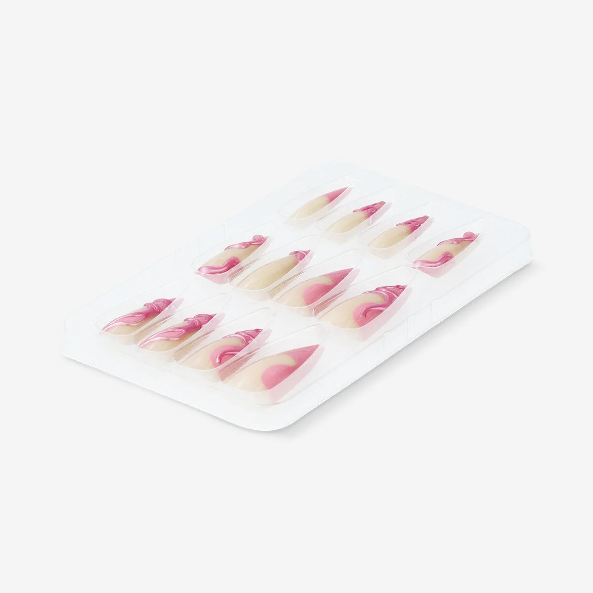 Articifial nails set - Long swirls and glitter - Image 2