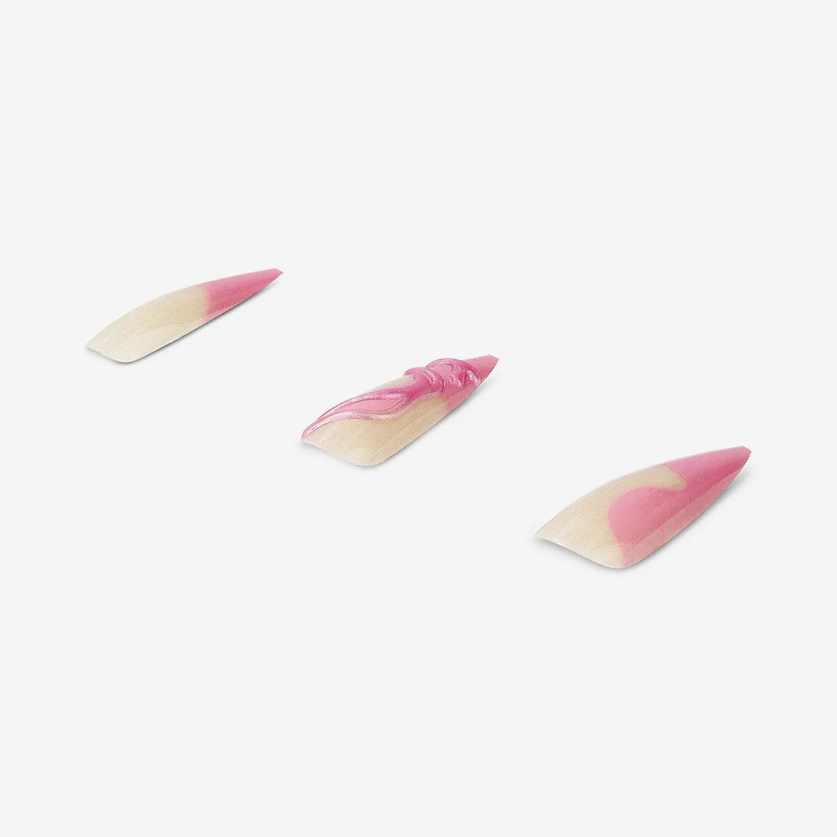 Articifial nails set - Long swirls and glitter - Image 3