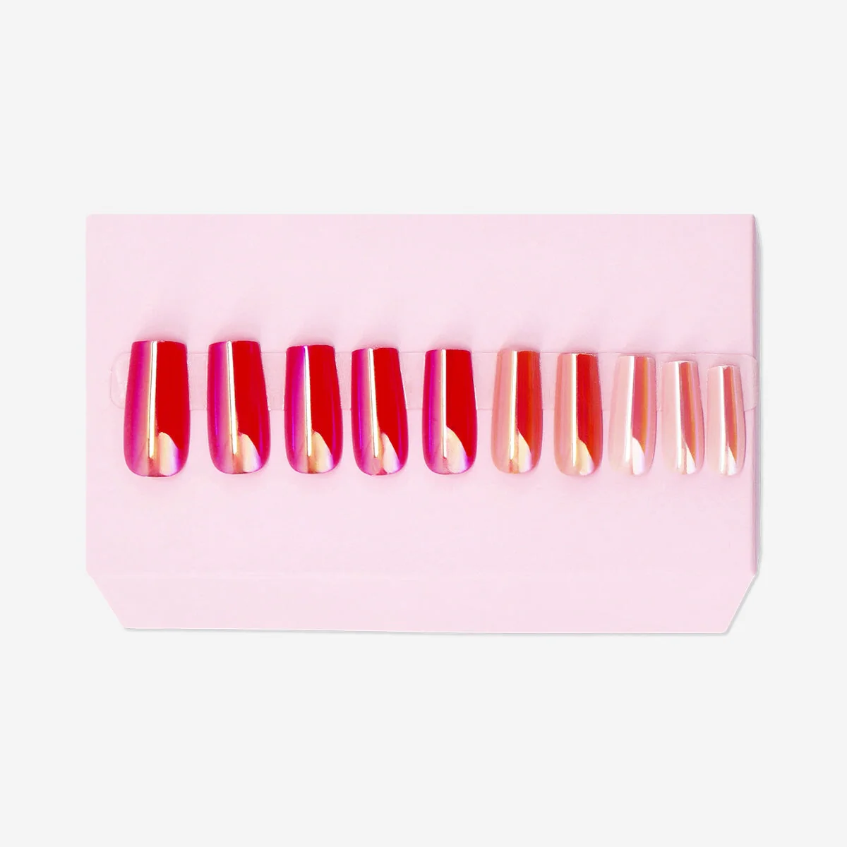 Artificial nails set - Pink iridescent design - Image 2