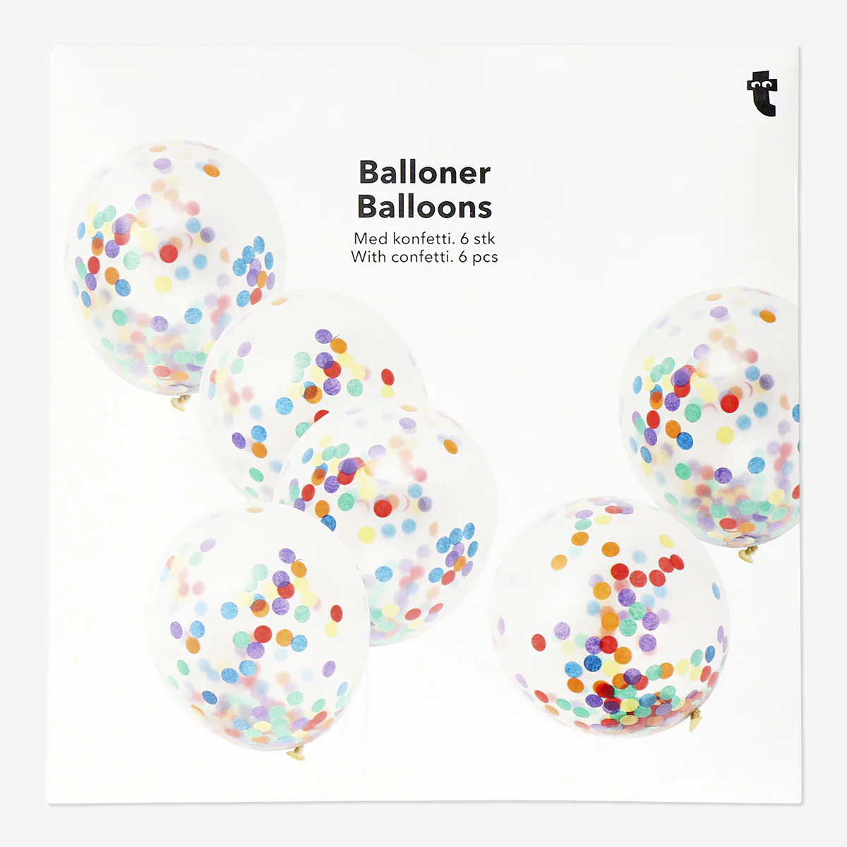 Balloons with rainbow confetti - 6 pcs - Image 3