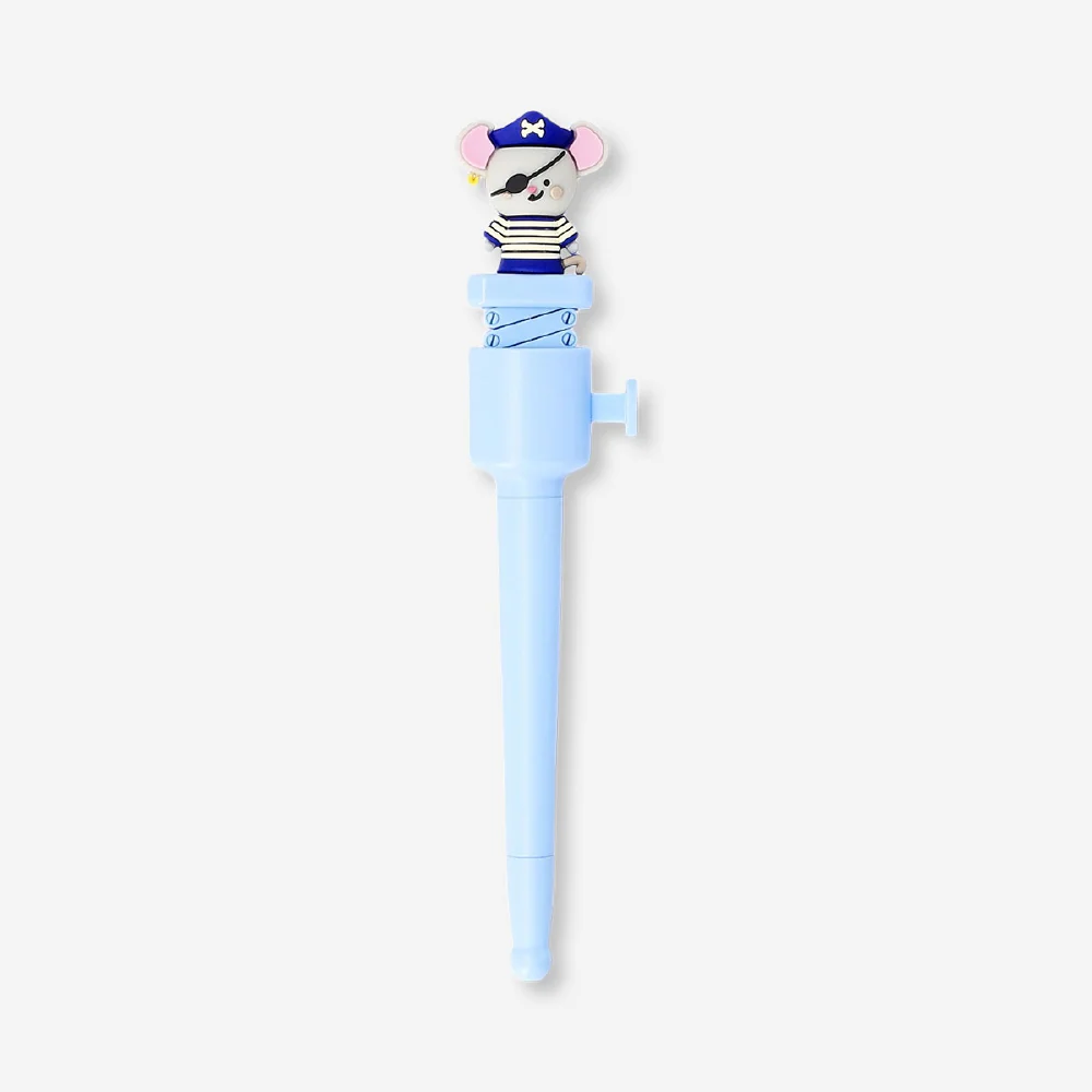 Ballpoint pen with pirate mouse topper - Black ink