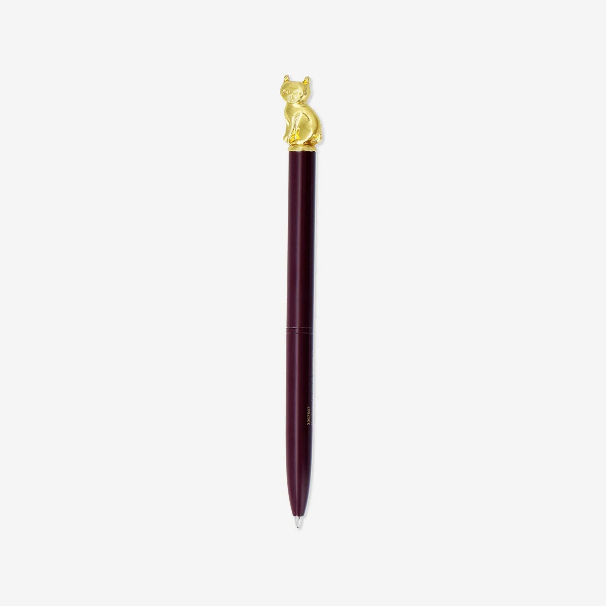 Ballpoint pen with gold cat topper - Black ink