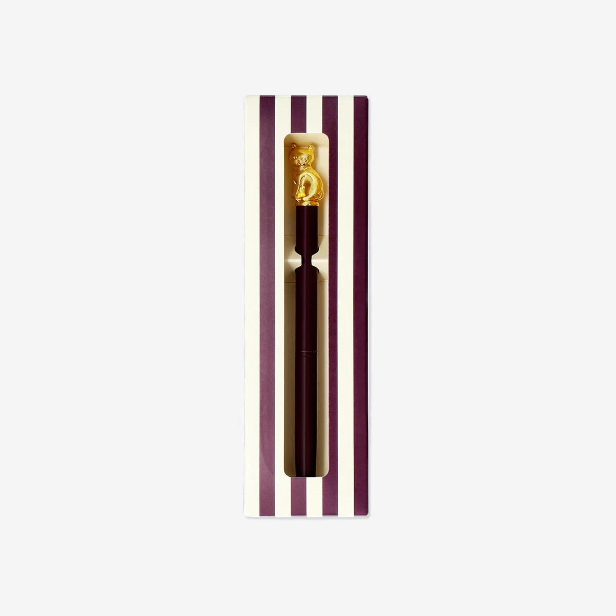 Ballpoint pen with gold cat topper - Black ink - Image 2