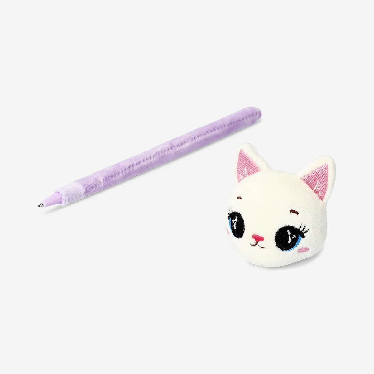 Ballpoint pen with plush cat topper - Black ink - Image 3