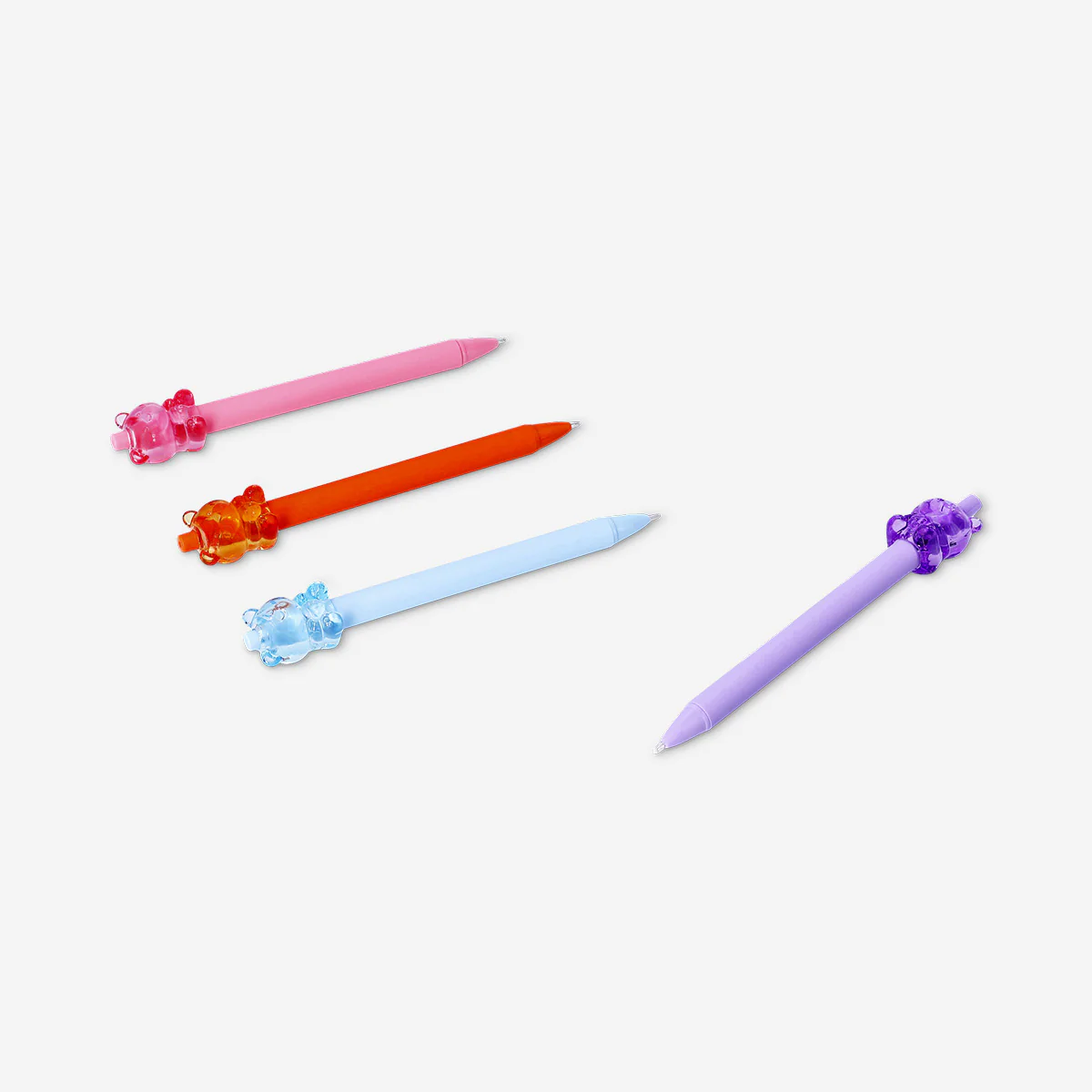 Ballpoint pens with bear toppers - 4 pcs - Image 2