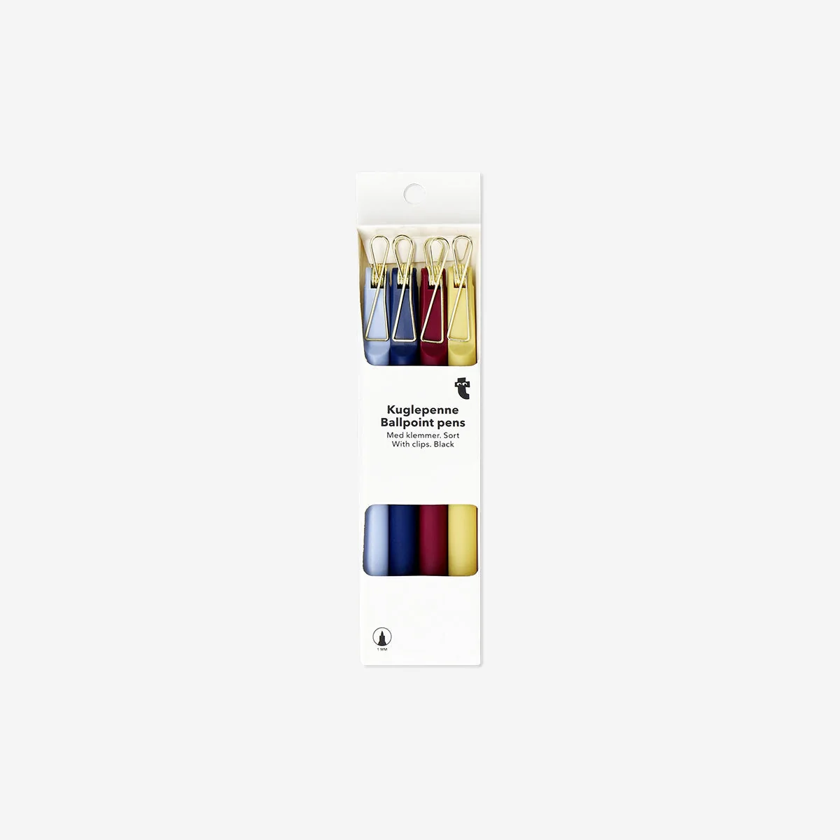 Ballpoint pens with  clips - 4 pcs