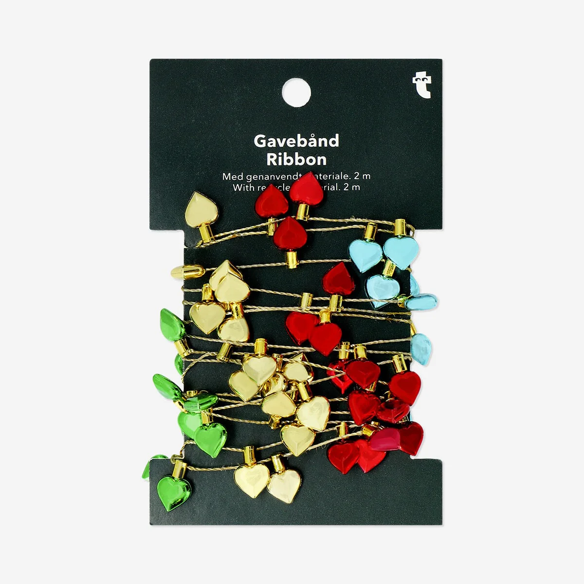 Bauble garland ribbon with hearts - 2 m - Image 3