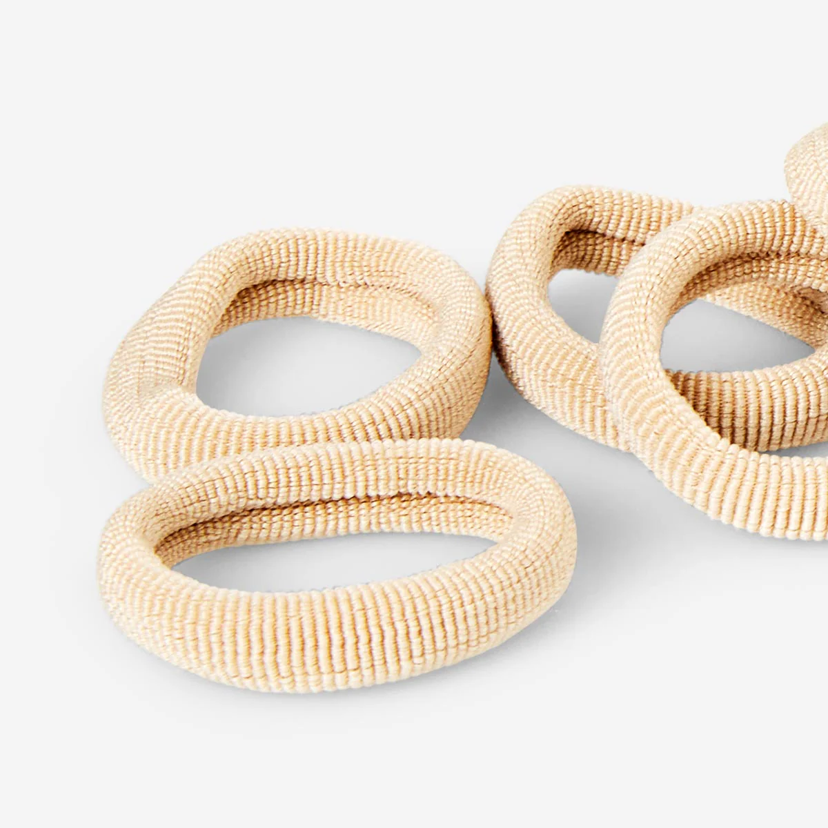 Beige Textile Hair Elastics - 12 pcs - Image 2