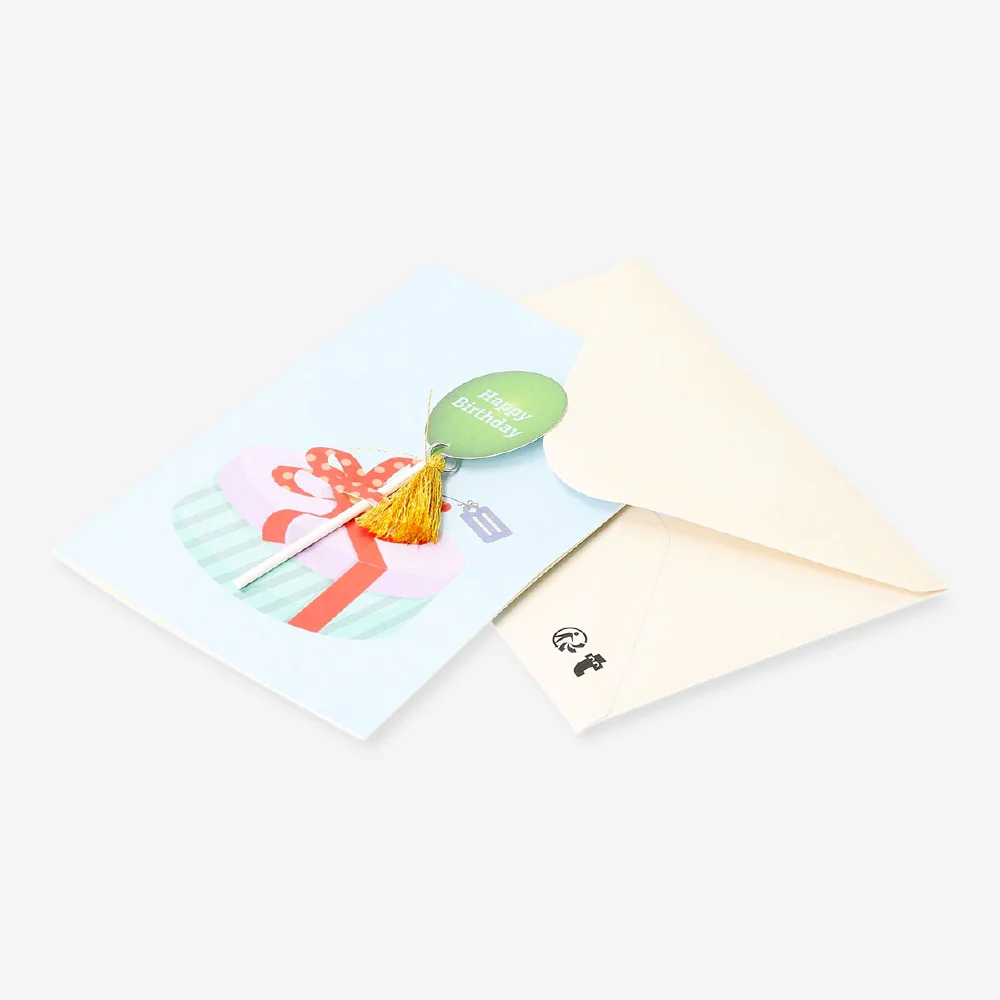Birthday card - Balloon with tassle attachment - Image 3