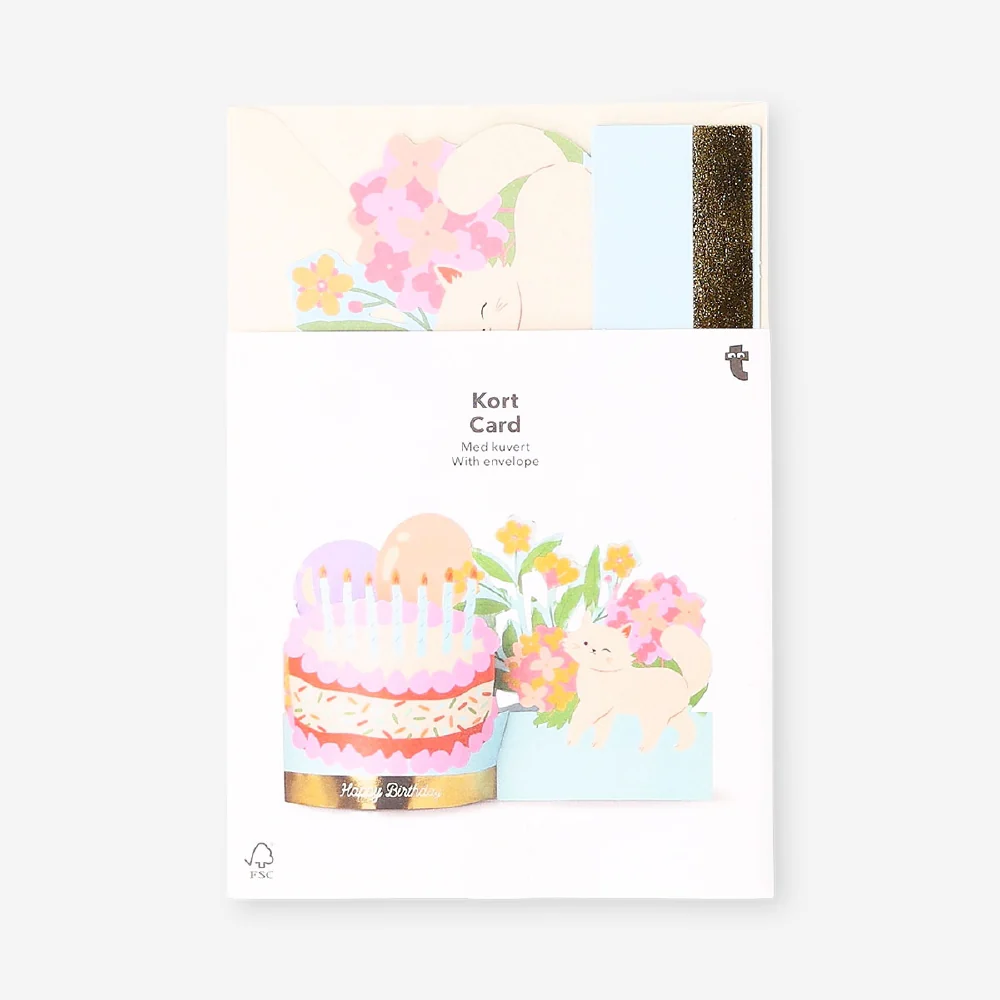 Birthday card - Cake, balloons, and flowers - Image 3