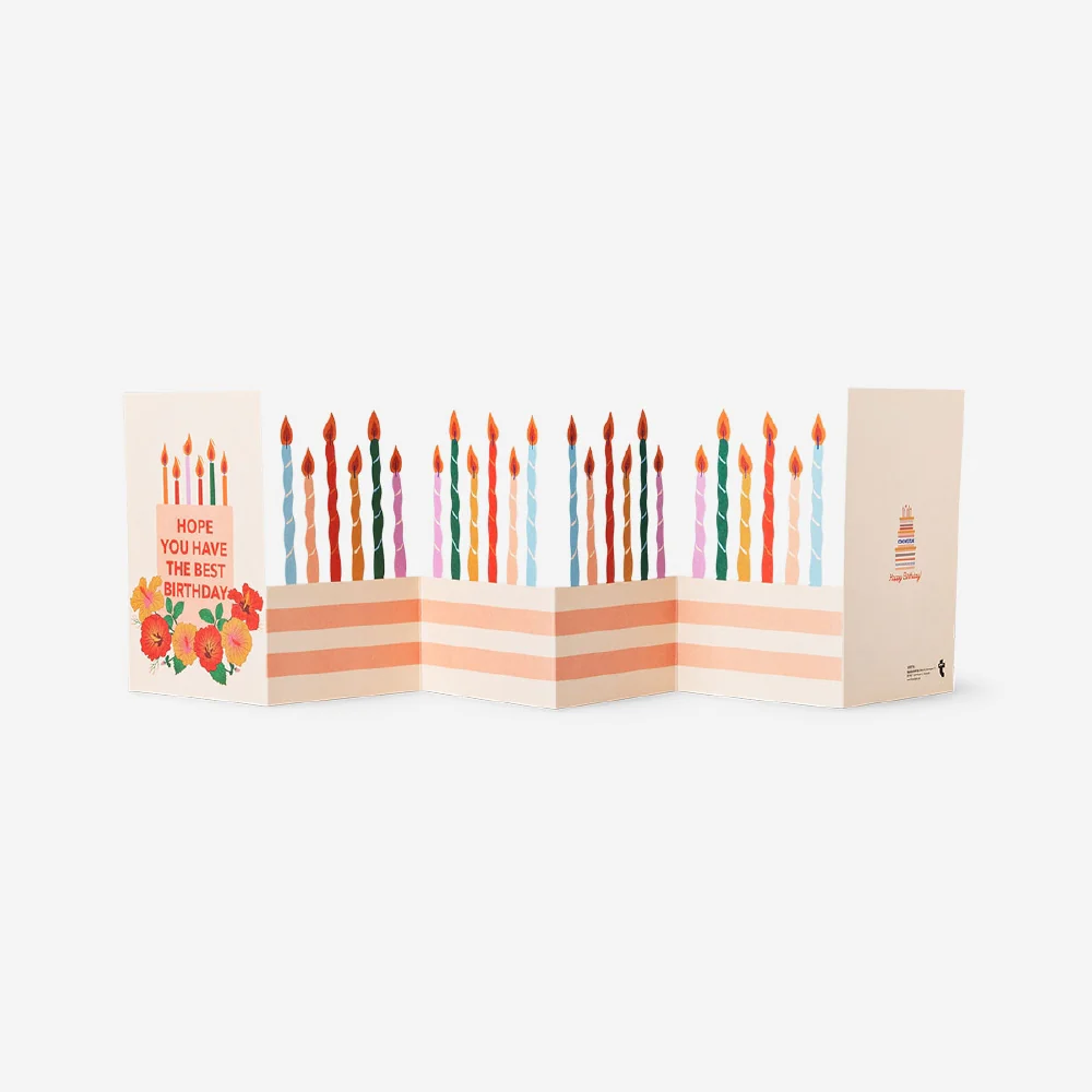 Birthday card - Fold out birthday candles