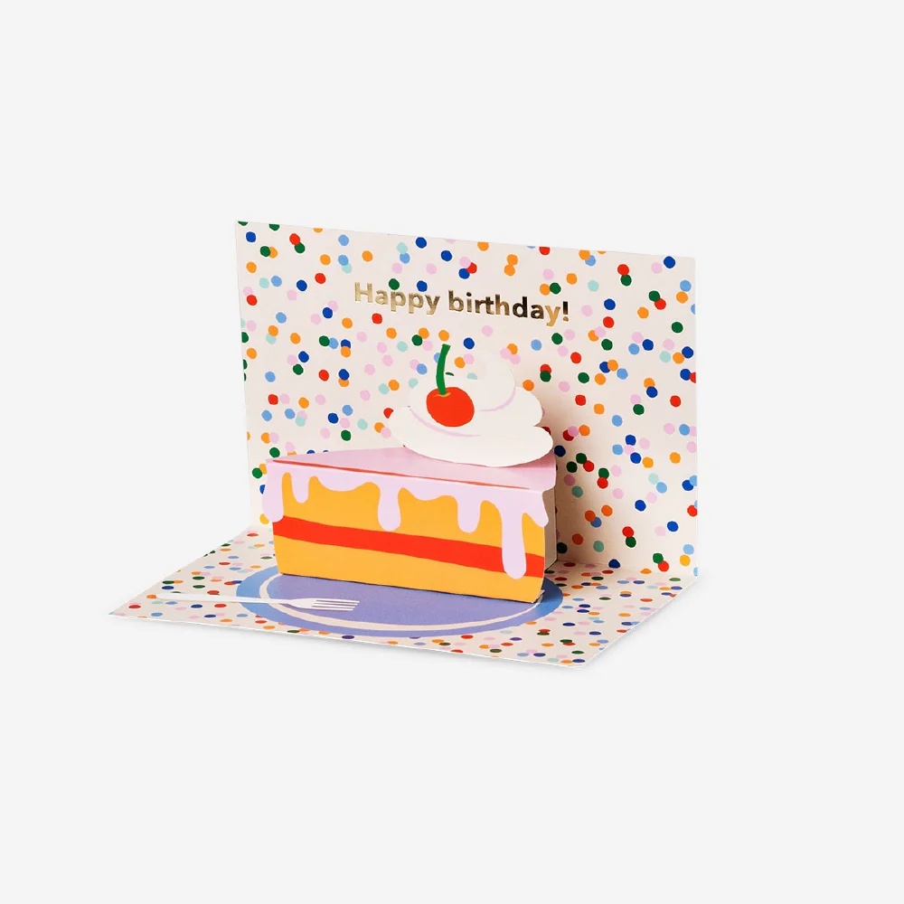 Birthday card - Pop up cake slice
