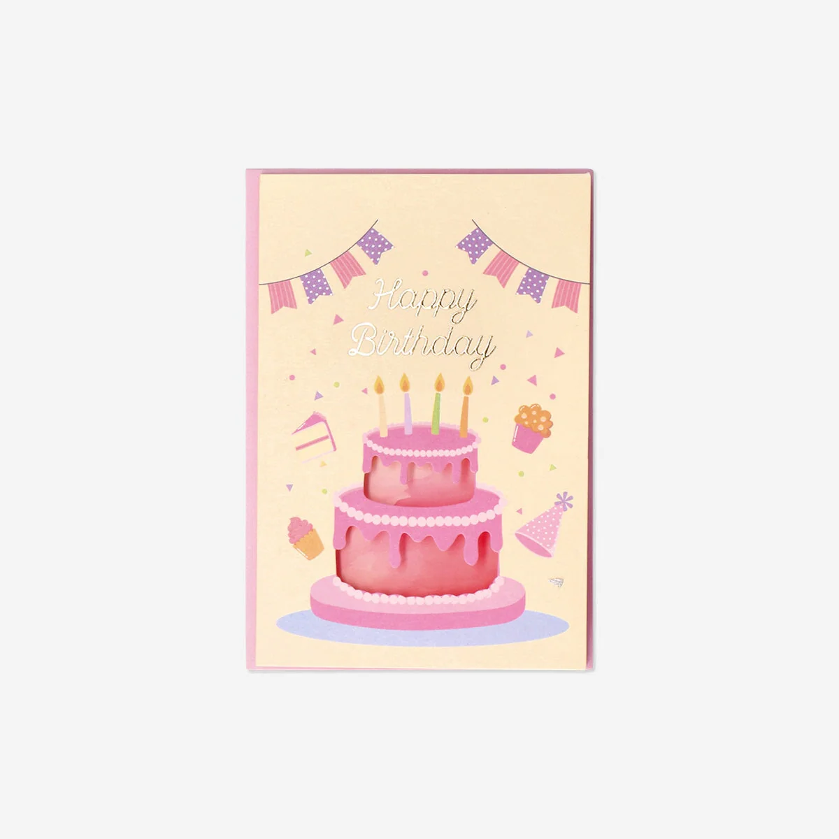 Birthday card with two tier cake