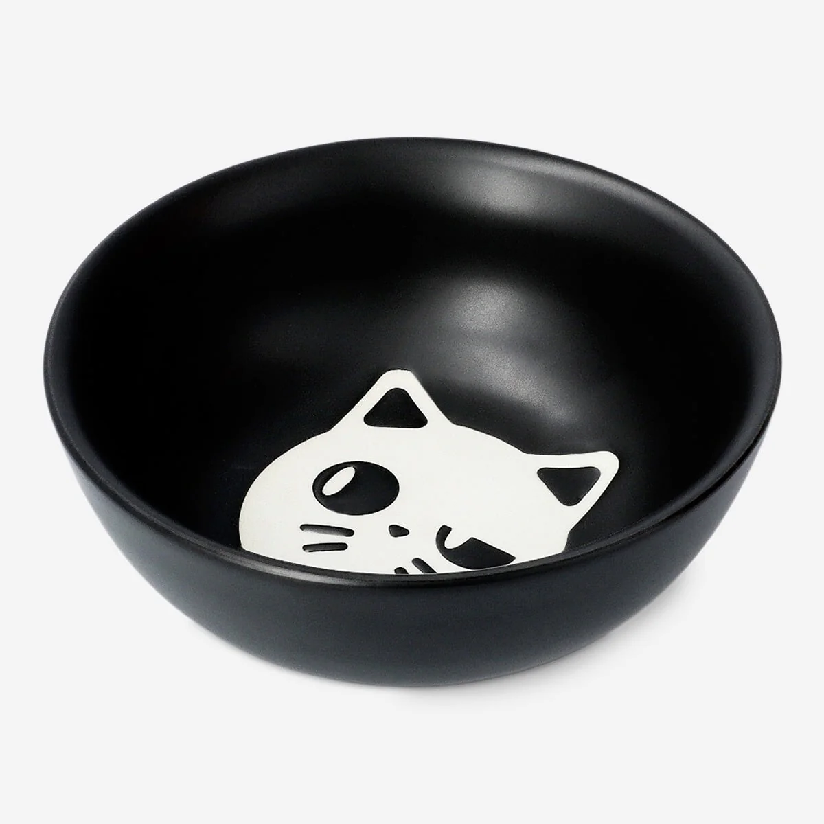 Black bowl with cat print
