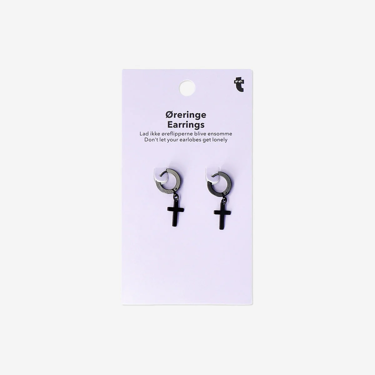 Black cross earrings