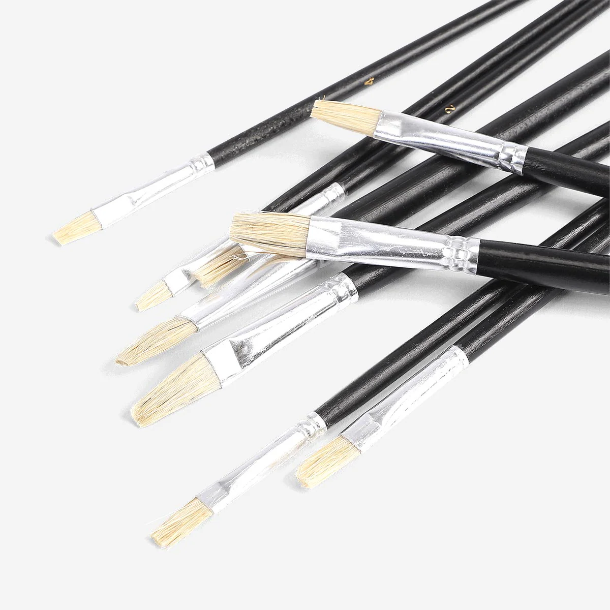 Black hobby paint brushes set - 9 sizes - Image 2
