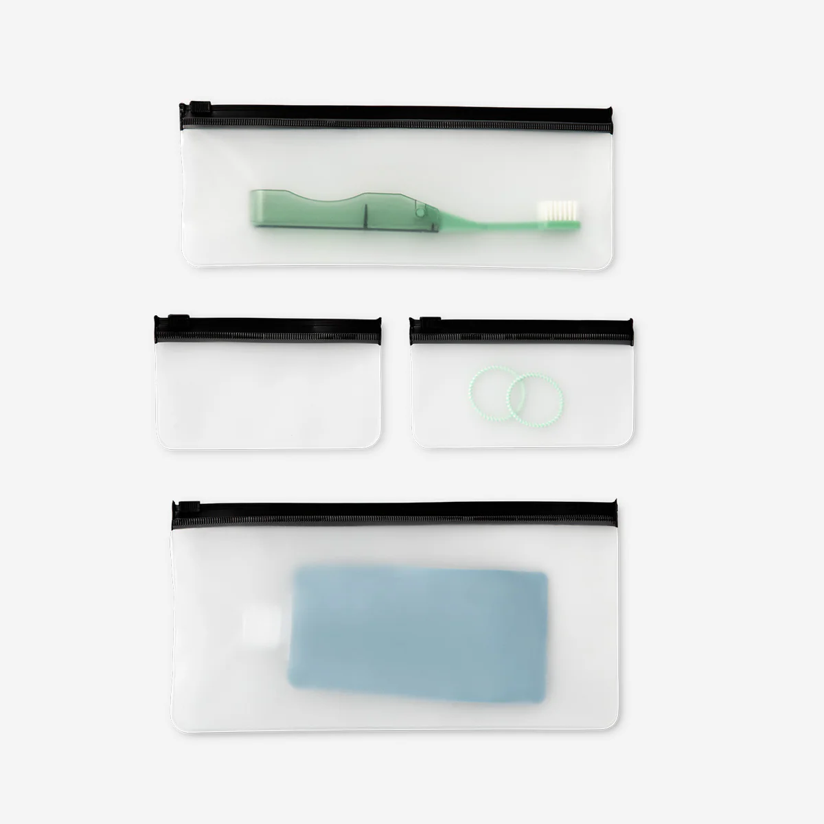 Black organiser bags with zipper - 4 pcs