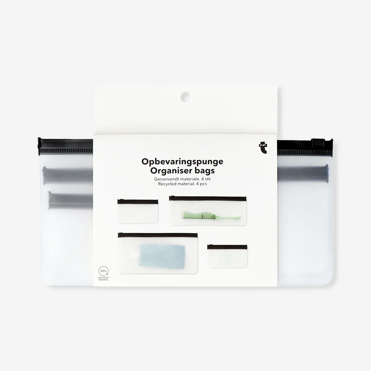 Black organiser bags with zipper - 4 pcs - Image 3