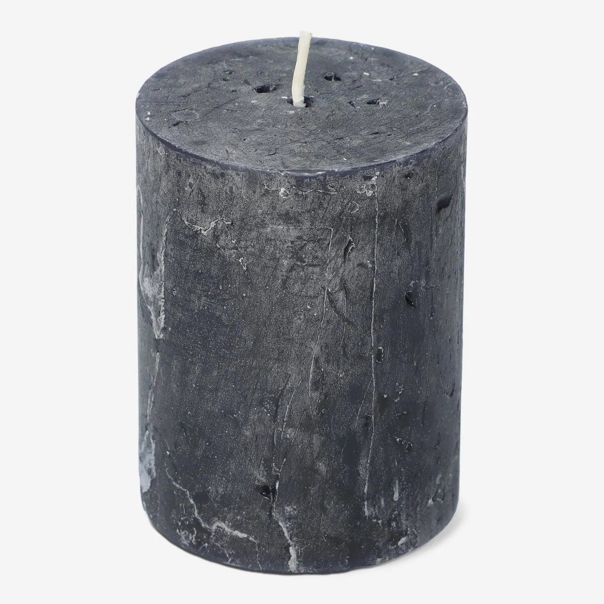 Black Rustic Pillar Candle - 8 cm - Image 2