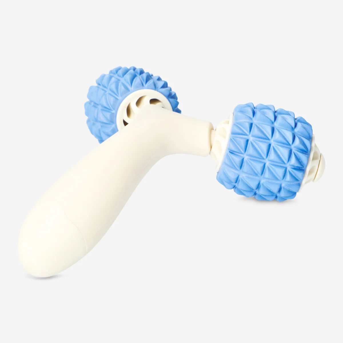 Blue and beige massage roller for arms and legs - Image 2