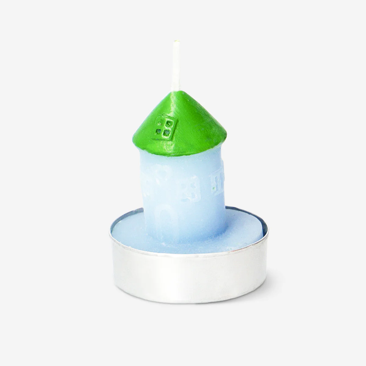 Blue and green house tealights - 4 pcs - Image 2