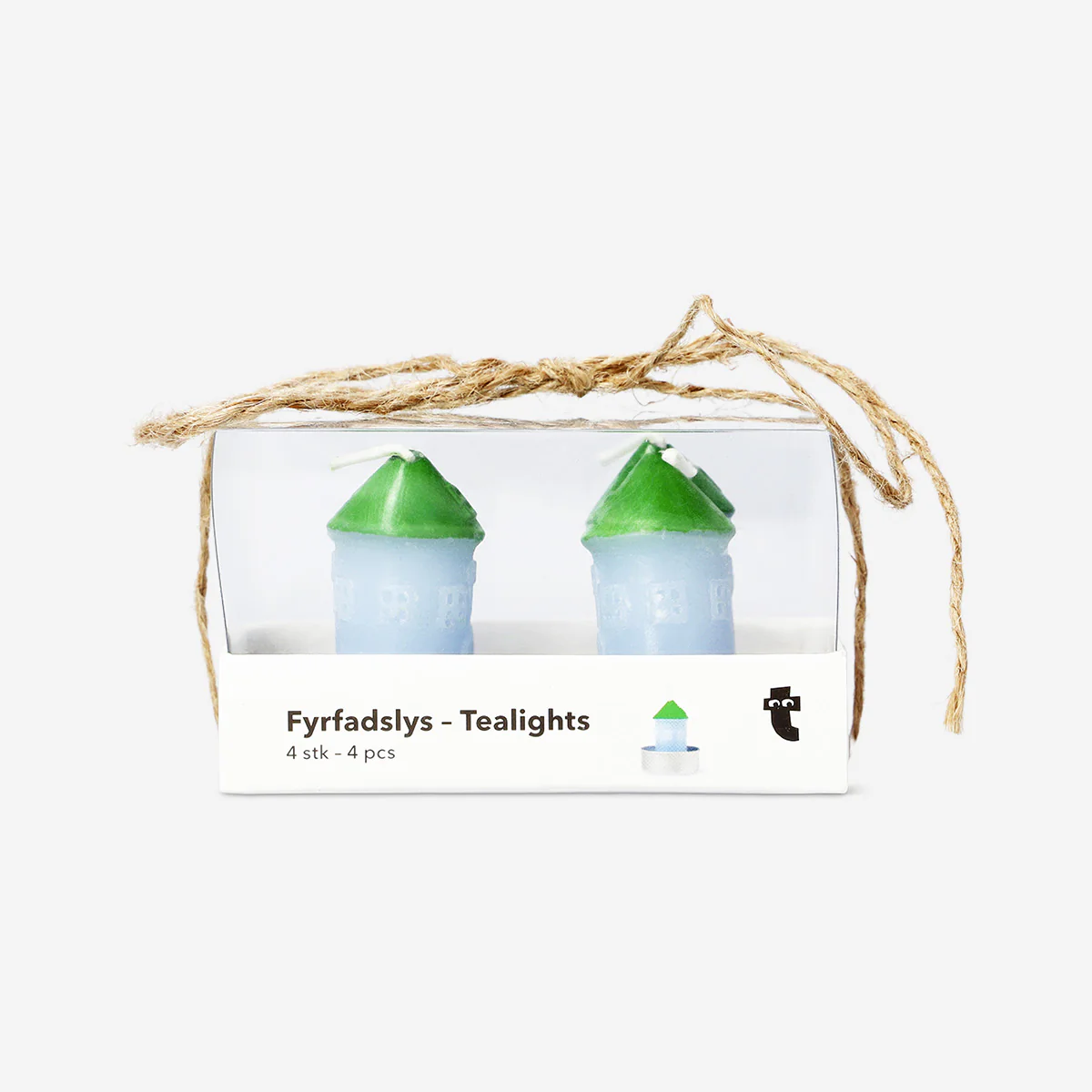 Blue and green house tealights - 4 pcs - Image 3