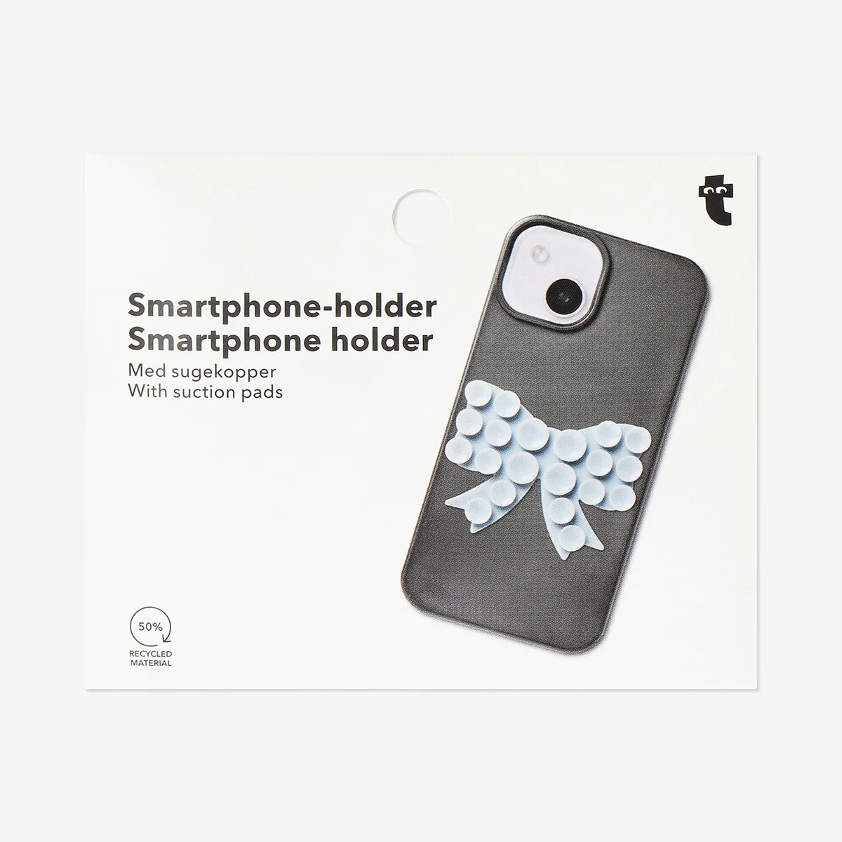 Blue bow smartphone holder with suction pads - Image 3