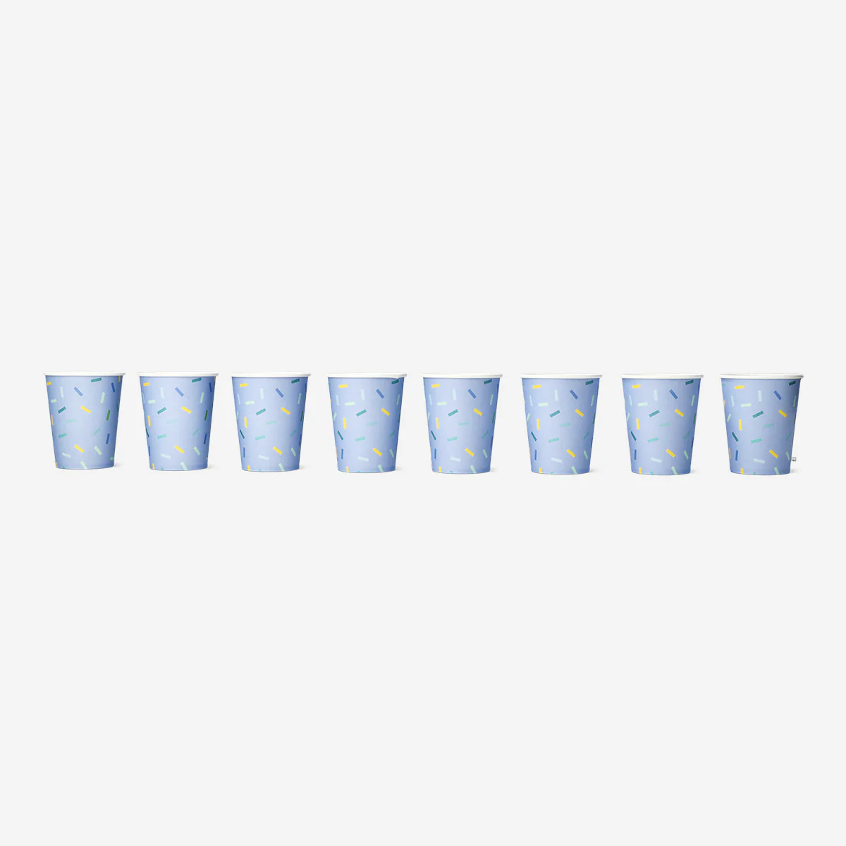 Blue confetti paper cups - 8 pcs - Image 2