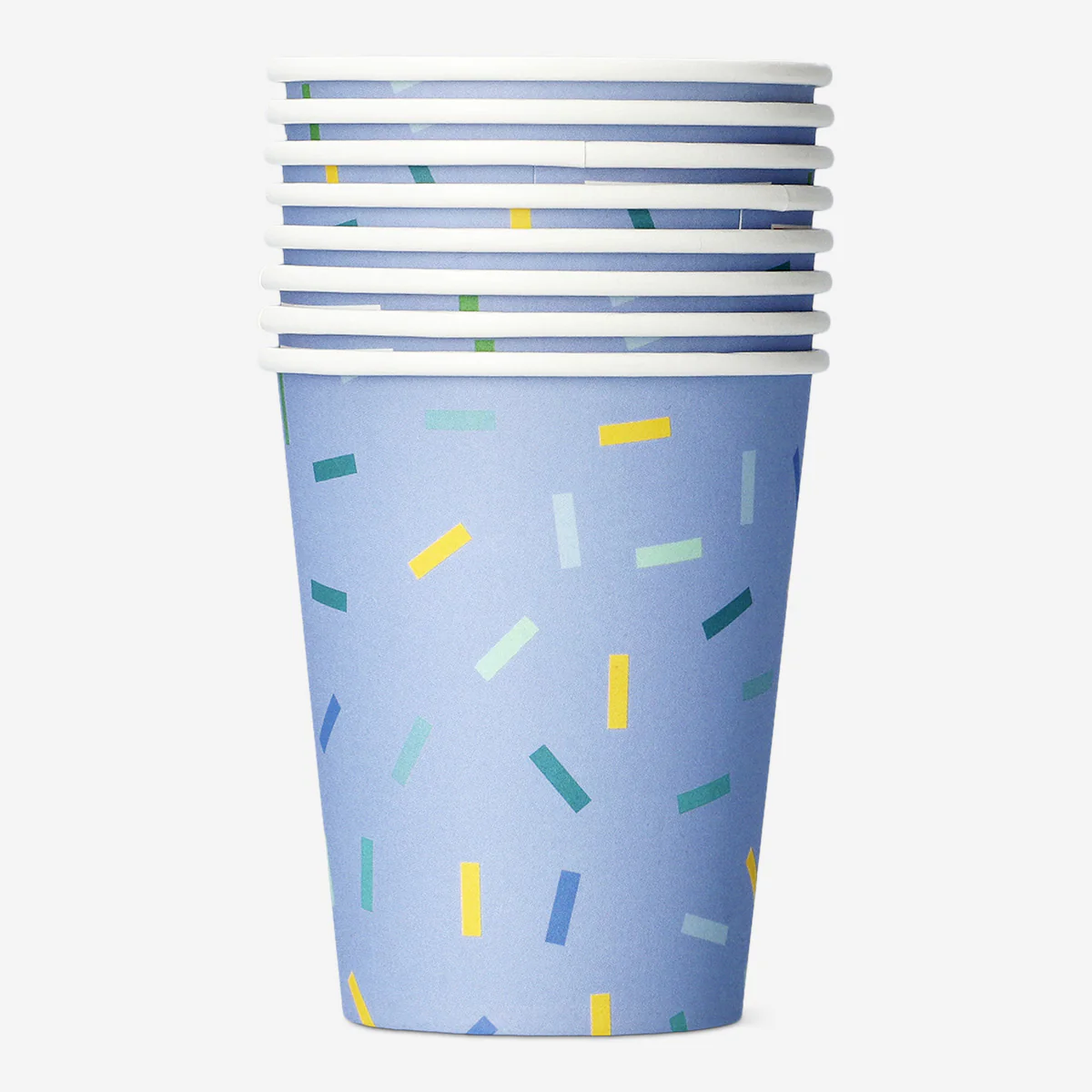 Blue confetti paper cups - 8 pcs - Image 3