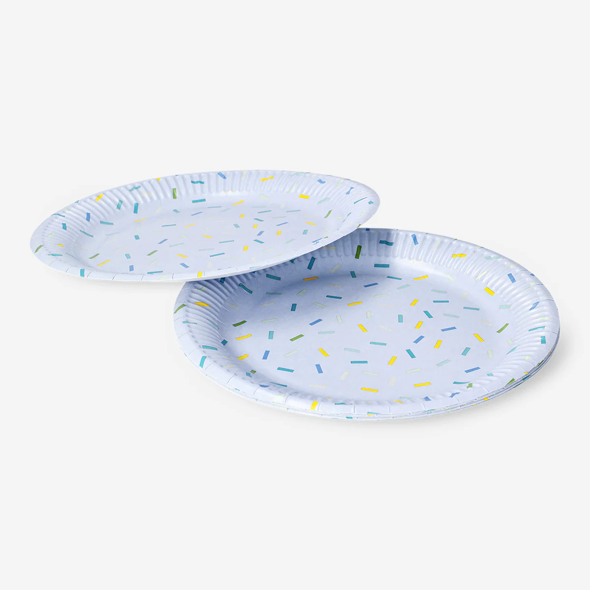 Blue confetti paper plates - 8 pcs
