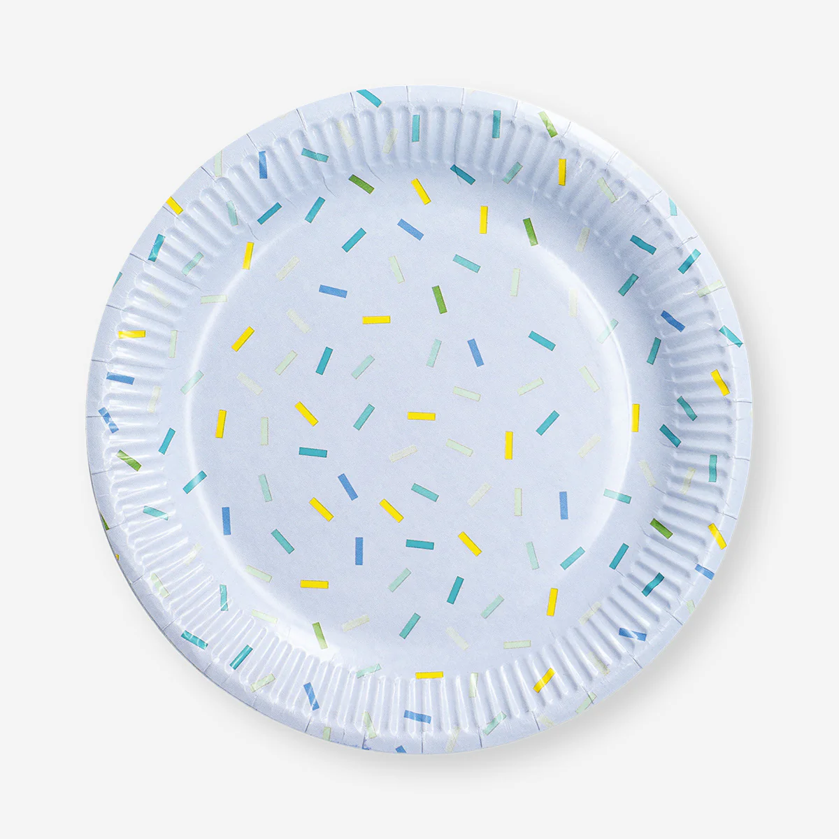 Blue confetti paper plates - 8 pcs - Image 2
