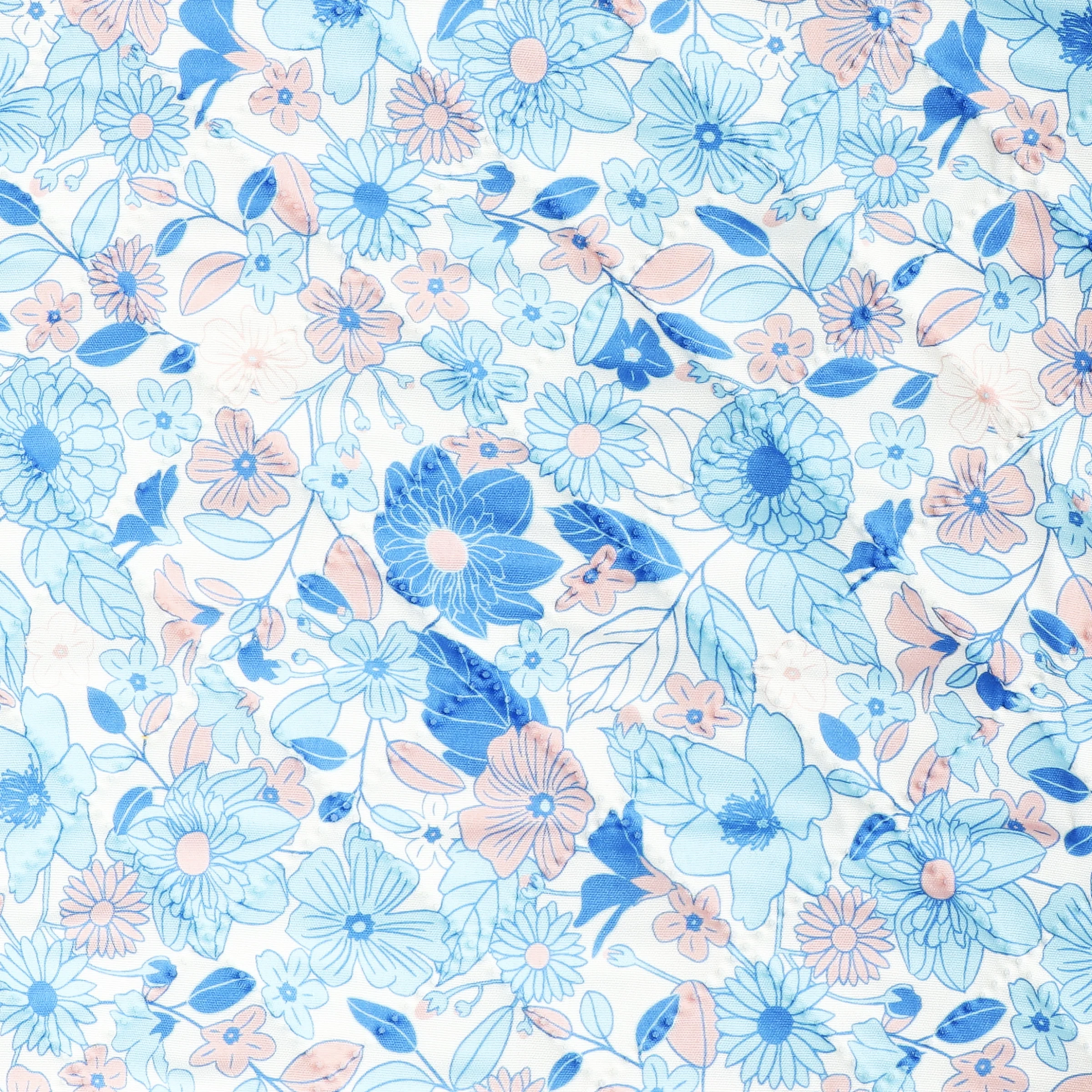 Blue floral quilted blanket - 170x130 cm - Image 3