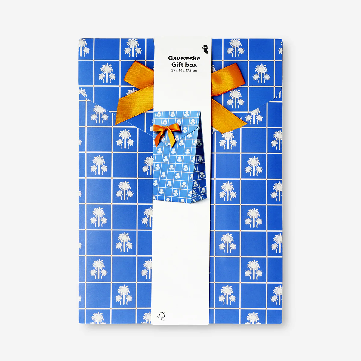 Blue gift box with ribbon - Image 3