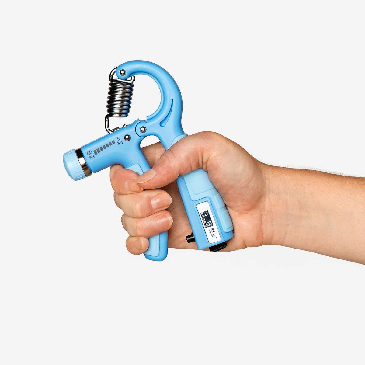 Blue hand grip with adjustable resistance – 5 to 60 kg - Image 2