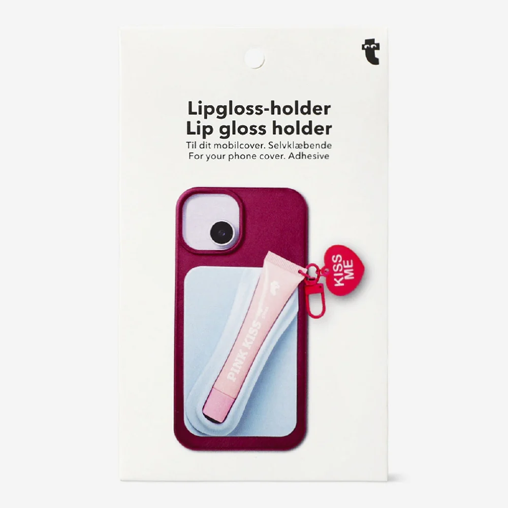 Blue lip gloss holder for phone