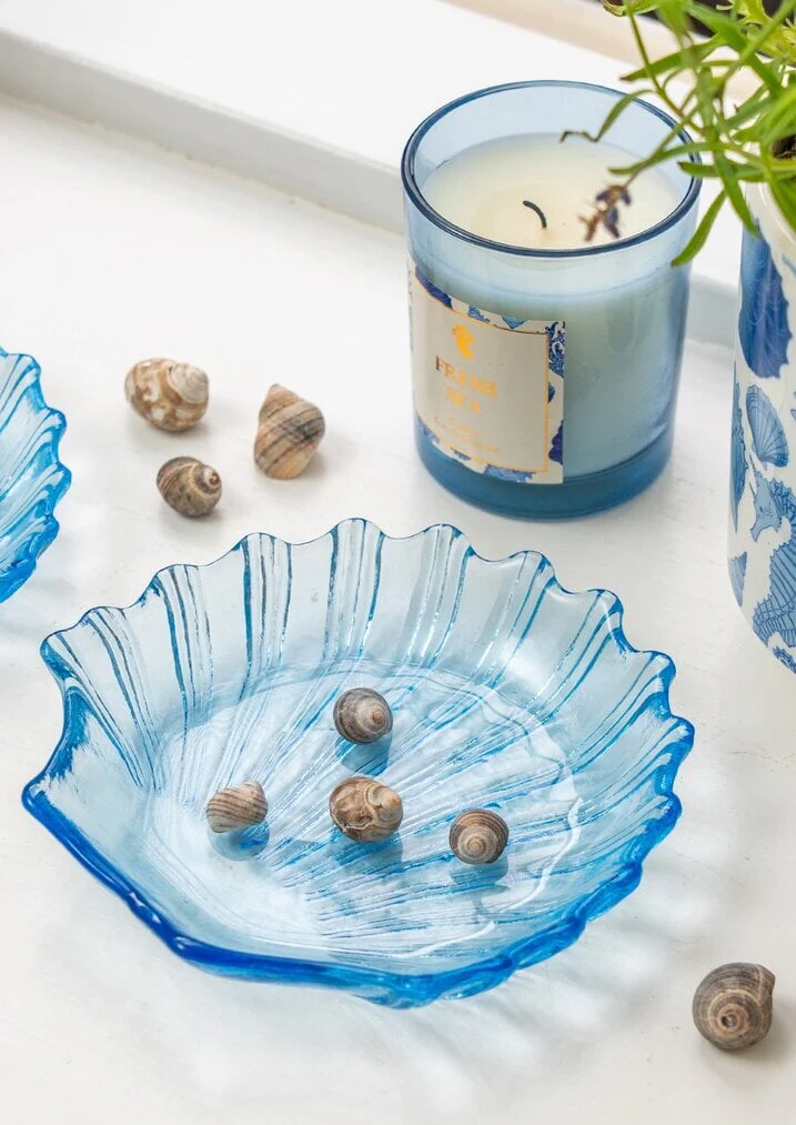 Blue seashell bowl - 13 cm
