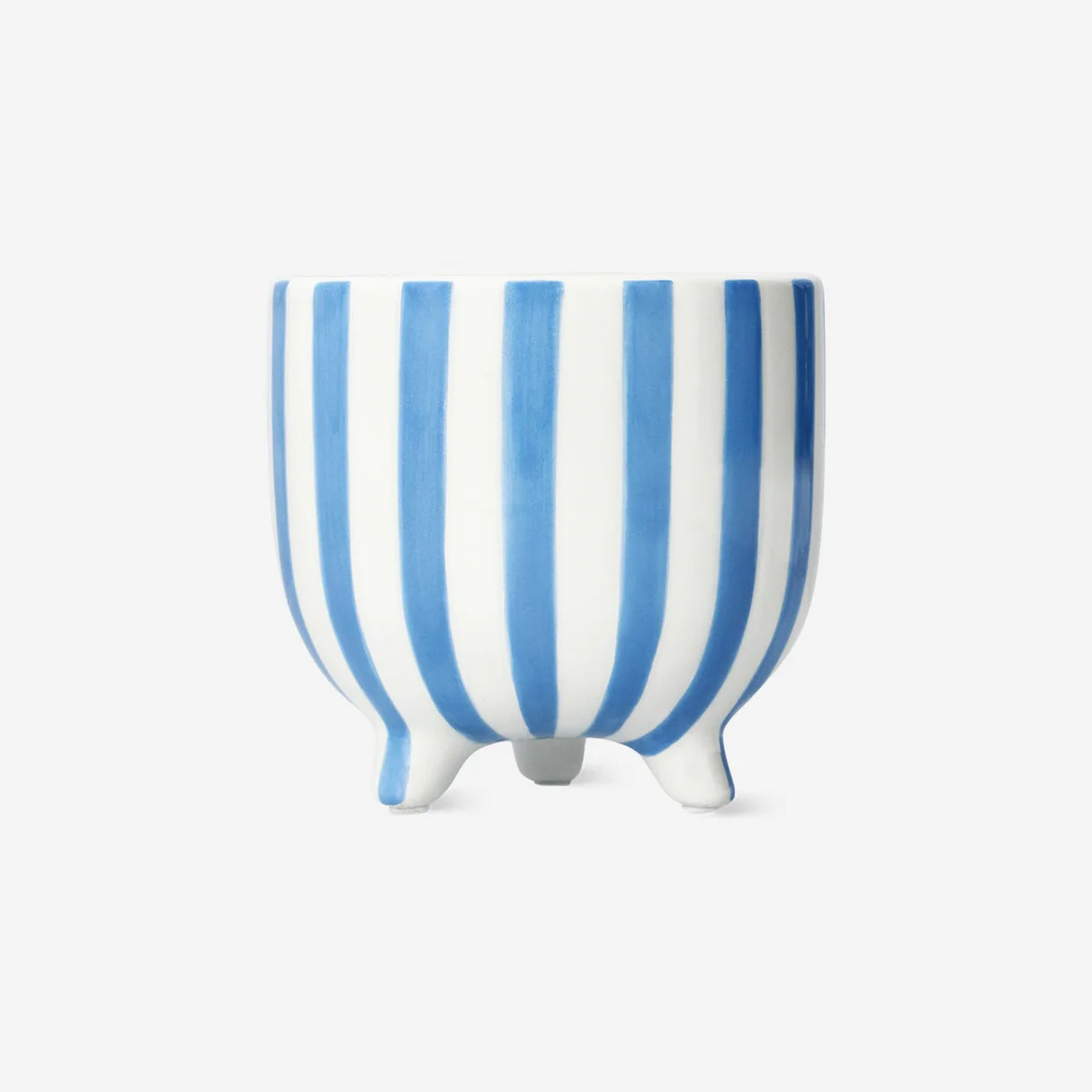Blue striped flowerpot - Image 2