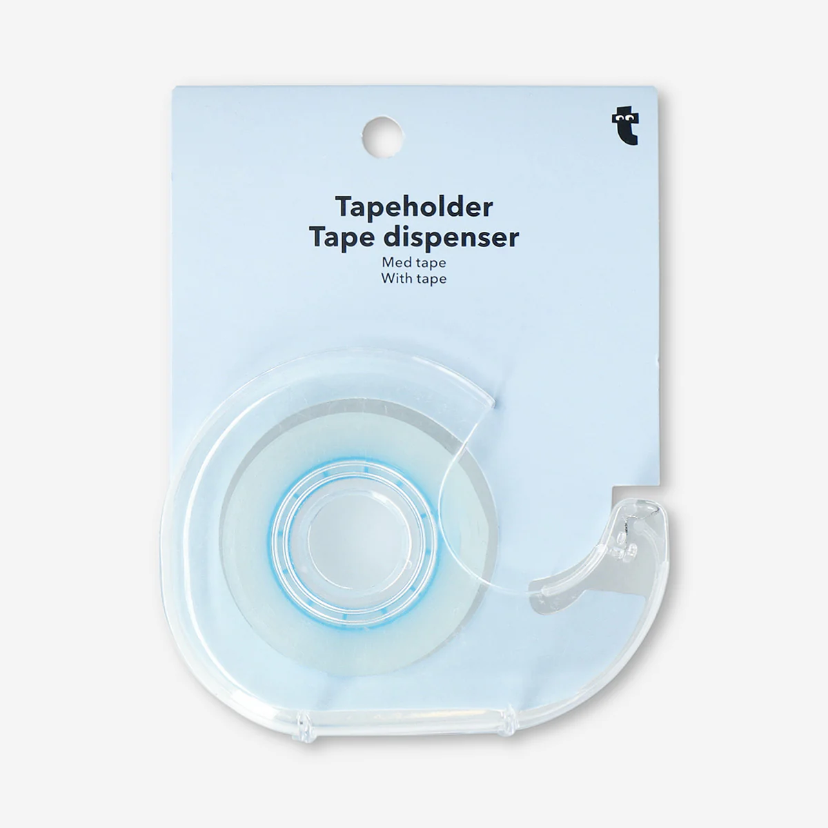 Blue tape dispenser with tape roll