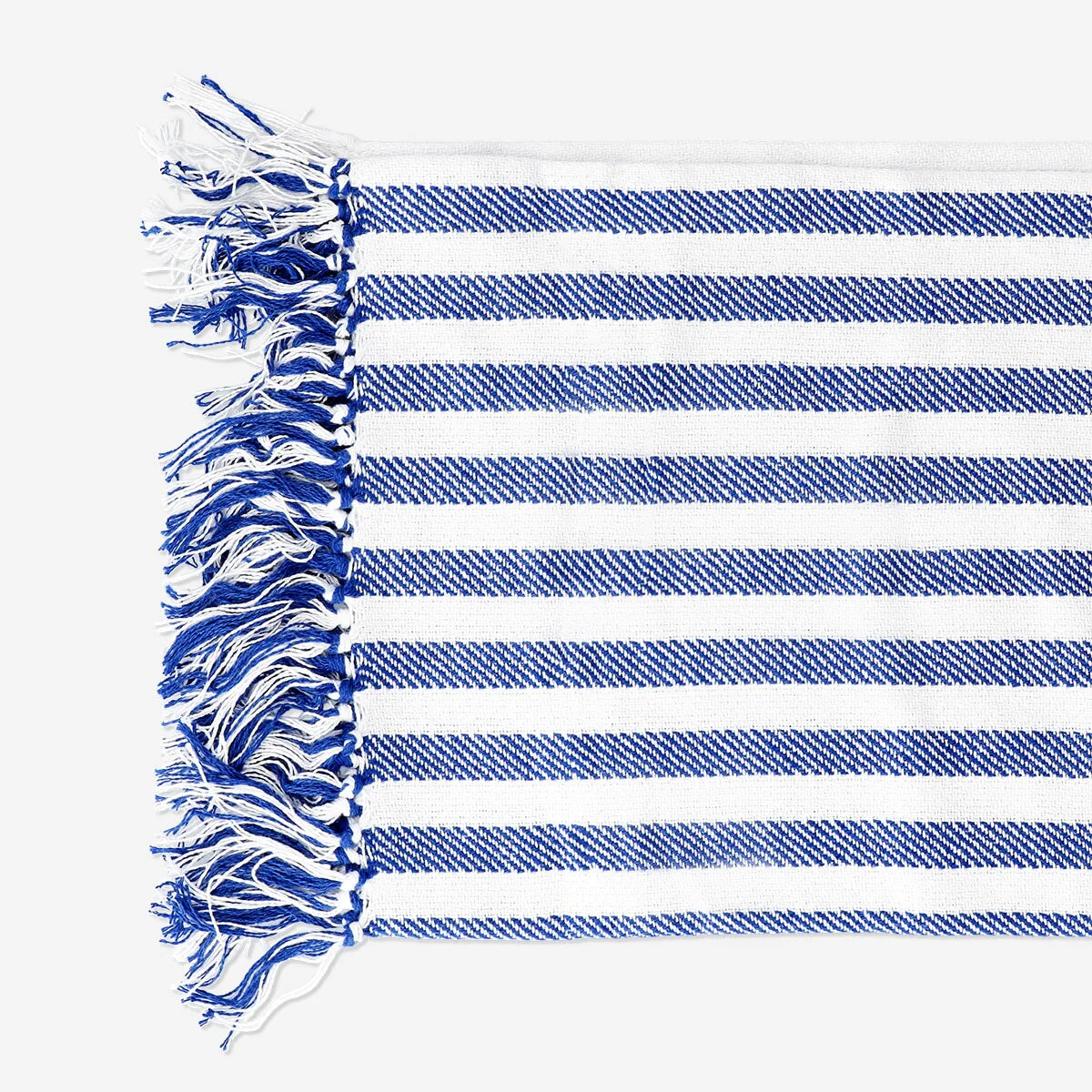 Blue throw blanket with fringes - 120x170 cm - Image 3